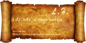 Lökös Henrietta névjegykártya